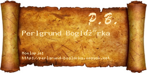 Perlgrund Boglárka névjegykártya